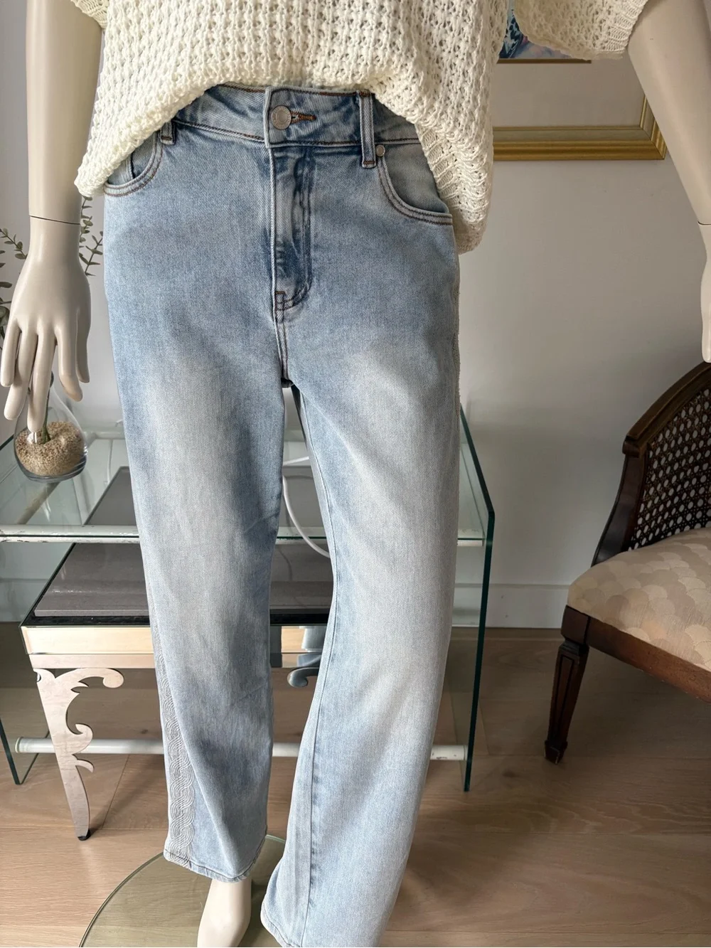 ESQUALO Light Blue Straight Leg Jeans - Picture 1 of 7